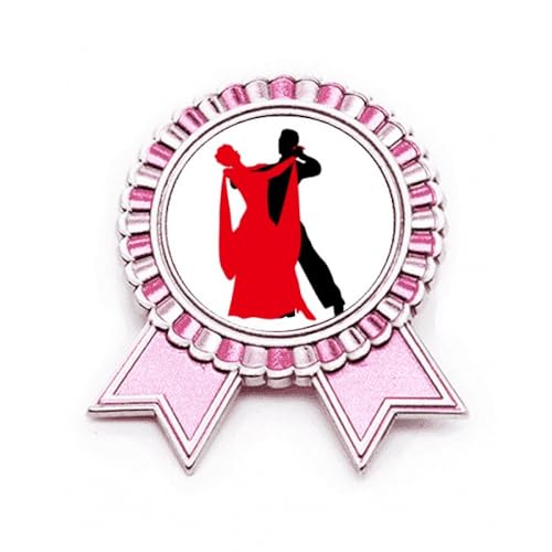 Broche rose Duet Dance Dancing métal taille M accessoire de mode
