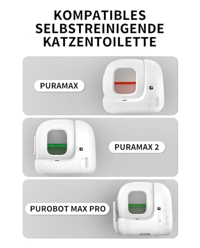 PETKIT Katzentoilettenbeutel mit Zugbändern, Beutel für Katzentoilette für Pura MAX 2 und PUROBOT Max Pro,Kratzfest für Haustier Katze Hunde Hundekot Katzenstreu 1 Rollen*18 (18 Stück)