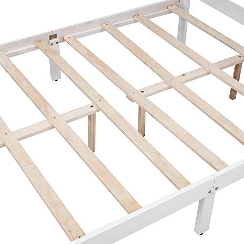 Softsea Full Platform Bed Frame With Drawers, Full Size Bed With Headboard/Slat Support/Mattress Foundation For Kids Teen, No Box Spring Needed (Full, White) #TOP5