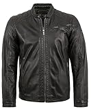 Jilani - Herren Echtleder Lederjacke Lammnappa schwarz Größe 52