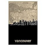 artboxONE Poster 30x20 cm Städte Vancouver Skyline map 