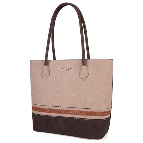 Image of Montana West Woven Tote Bags for Women Purses and Handbags with Back Zipper Pocket