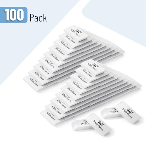 Image of Mr. Pen- White Pencil Eraser, 100 Pack | Large Latex Free Block Erasers Bulk for School, Office, Art Sketching, Homework, Exams, Clean Smudge-Free Correction