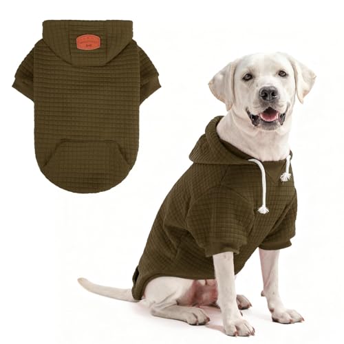 Image of BEAUTYZOO Dog Hoodies Sweater for Large Dogs,Waffle‑Like Laminated Pet Coat