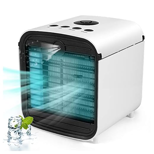 Portable Air Conditioner, Evaporative Personal Air Cooler with 3 Speeds 7 Colors, Rechargeable Air Conditioner Fan for Home, Dorm, Room, Office