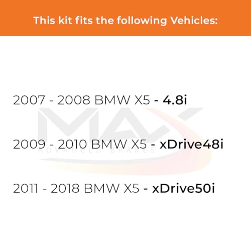 Image of Max Advanced Brakes Rear Brake Kit Compatible With 2007 2008 2009-2016 2017 2018 BMW X5 4.8i xDrive48i X5 xDrive50i Replacement Premium OE Disc Brake Rotors and Ceramic Brake Pads