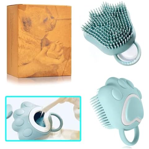 Ctpeng Dog Bath Brush,Soft Pet Shampoo Brush,Cat Puppies Massage Brush for Massaging Washing＆Bathing(Blue) Cover