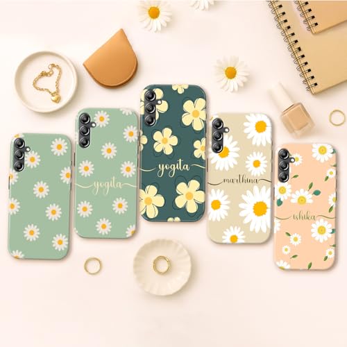 Image of COLORflow Back Cover Compatible with Samsung Galaxy A14 5G / 4G | Daisy Bloom Customized | Glossy Armoured Bumper with Camera Protection Back Cover Compatible with Samsung Galaxy A14 5G / 4G