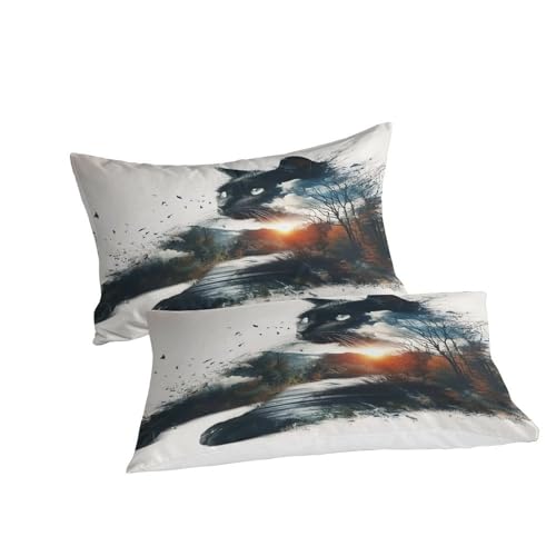 Housse de couette chat 3D parure lit super king cadeau anniversaire original