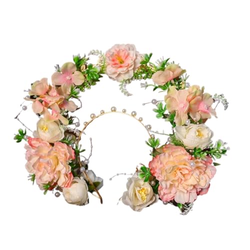Fleurs artificielles de mariée et bandeau princesse en perles pour accessoires cheveux mariage