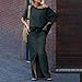 Women's 2 Piece Outfits Sexy Off The Shoulder Loose Batwing Top and Split Front Maxi Skirts Travel Lounge Sets 2025 Fashion Black