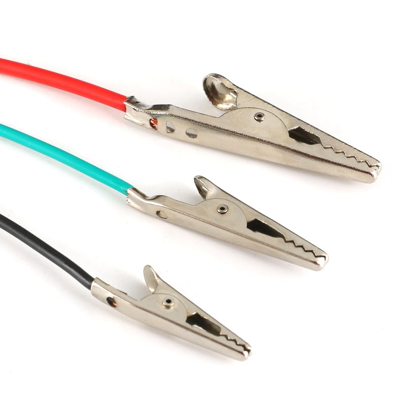 Image of Alligator Clip Test Leads - 50cm Multicolor Wire Jumpers with 4.5cm Electrical Clips, Assorted Red Yellow Green Black White,10-Pack for Electrical Testing Electronic Experiments
