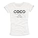 Produktbild Shirt mit Spruch für Damen - Coco is My Mother - weiß/schwarz Größe M