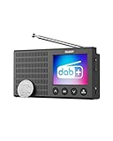 Portable Bluetooth DAB/DAB+ Radio | Rechargeable Battery Pocket Radio with 11 Hours Playback | FM, Dual Alarm, 20 Presets, and Full Colour LED Display | USB, Headphone Jack | MAJORITY Eddington