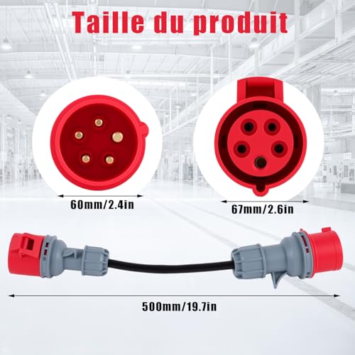 Adaptateur CEE courant droit 32A sur 16A pour prise de courant de site - 4