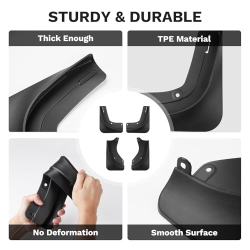 Image of Shademax Custom for 2025 2026 Tesla Model Y Juniper Mud Flaps Splash Guards for Model Y Juniper Accessories Tire Protector No Drilling No Tape Mudflaps Kits All Weather Protection (Set of 4)