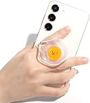 Cute Acrylic Animals Collapsible Expandable Multi Functional Mobile Phone Grip Stand Holder for Smartphone Tablet Cell Phone Accessory (Fried egg)