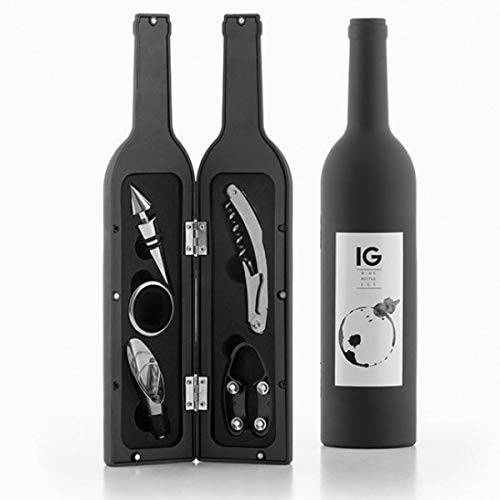 Eurowebb Kit Sommelier en Forma de Botella de Vino (5u00a0Piezas)u00a0u0096u00a0Accesorio de Bar Oenologie Taille