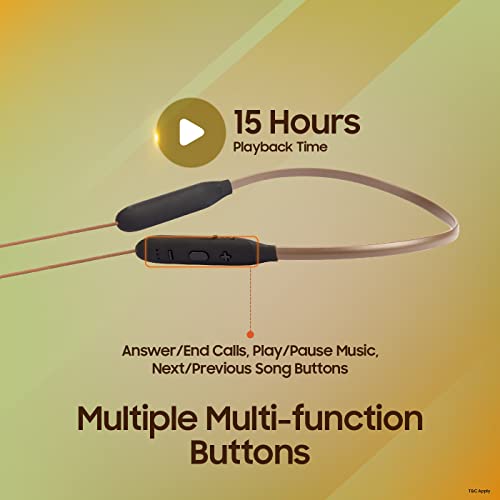 Image of Croma Bluetooth Neckband with bluetooth 5.0 for stable connectivity, metallic earbuds, voice assistant function, playtime up to 15 hrs, Built in mic, HQ microphone with 10mm driver dia (12 Months Warranty) (CREEH2005sBTNB, Brown)