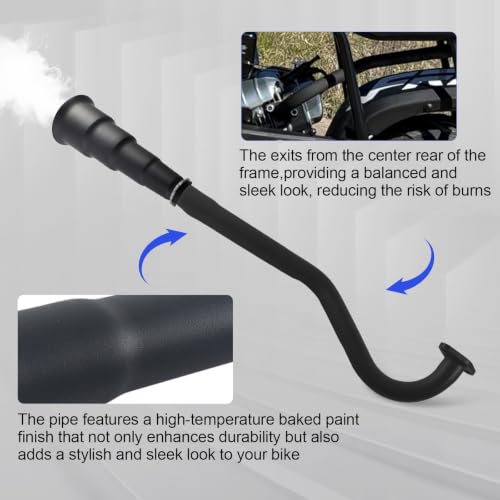 Image of 5 Stage Exhaust tip Central long Exhaust Pipe For Predator 79cc 98cc 3HP Coleman CT100U Mini bike FRP GMB100 Mini bike Black
