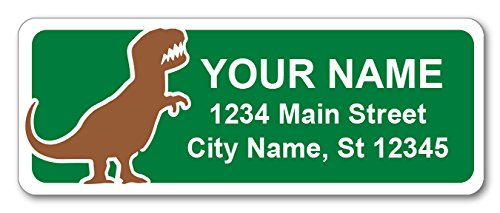 Personalized Return Address Labels - T-Rex Dinosaur Design - 60-1020 Custom Self-Adhesive Stickers