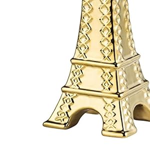 FabSeasons Gold Luxury Eiffel Tower Shaped Ceramic Soap Dispenser Bottle, 200ml Capacity, Lotion Dispenser