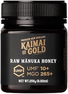 Kaimai Gold Raw Manuka Honey, MGO 265+, New Zealand Honey, Non-GMO, Traceable from Hive to Hand, Daily Wellness Support - 250g (8.82 Oz)