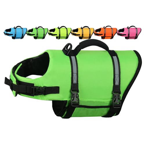 AMZNOVA Rip Stop Dog Life Jacket, Dog Life Vest for