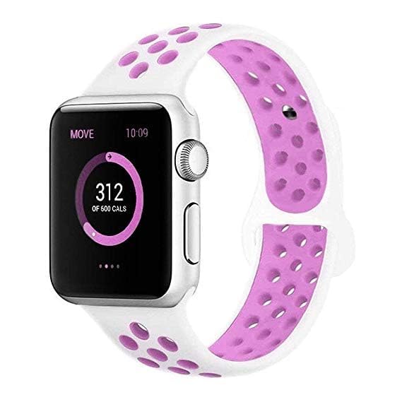 Image of TechMount Silicone Luxury Dotted Sports Watch Band Strap Compatible with Apple Watch Straps 42mm 44mm 45mm 46mm 49mm iWatch Ultra & SE & Series 8 /7 /6 /5 /4 /3 /2 /1 Breathable Replacement Strap