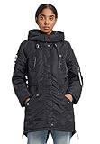 khujo Damen Parka Disco Mantel (Schwarz, L)