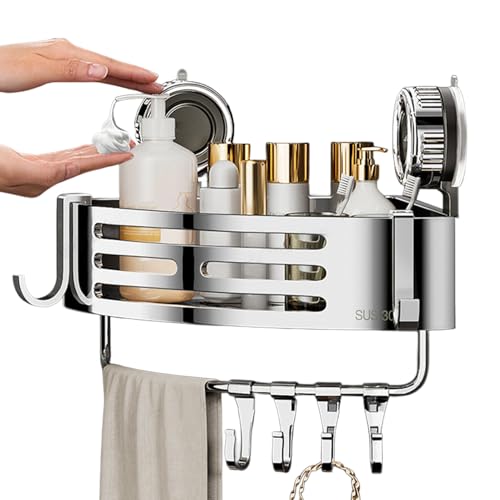 Iouyjiu Estante de Ducha de Esquina, Repisa de Ducha de Esquina, Organizador de Bandeja Moderno Resistente al Óxido Montado en Pared Ahorrador de Espacio para Acondicionador Champú Bañera Inodoro