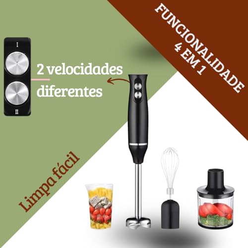 Mixer Vertical Turbo Chef Whey Bebidas Gelada Sucos 4 em 1 500W Preto 110v - Mixer, Triturador e Bat