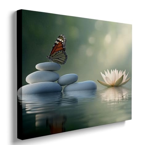 Ypxzzj Bathroom Wall Decor Peaceful Butterfly Stunning Lotus Wall Art