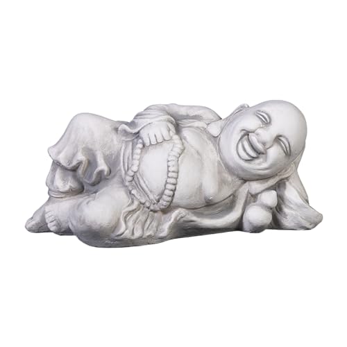gartendekoparadies.de Lachende Buddha Statue, Steinfigur, H. 18 cm, 14...