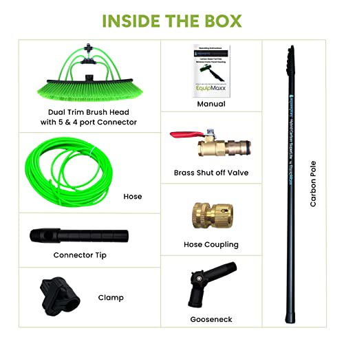 Equipmaxx 40 Foot Telescoping Carbon Fiber Water Fed Pole For Home And Commercial Window Cleaning Kit, Glass, And Solar Panel Cleaning Brush & Pole, Washing Equipment Tool Solution #TOP2