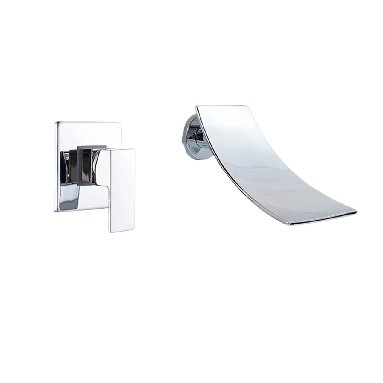 Naqzrxpml Color8 Concealed Wall-Mounted Matte Black Basin Faucet Single Handle Hot Cold Embedded Waterfall Split(Color8)