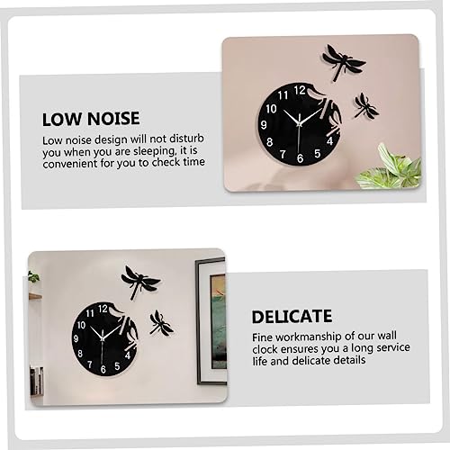 Horloge murale libellule design épuré Amosfun pour décoration raffinée - 7