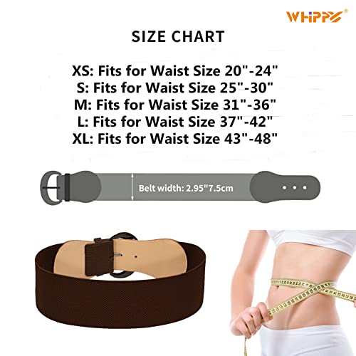 Image of WHIPPY 3 Pack 4 Pack Women Wide Elastic Waist Belt Vintage Stretchy Belt Waistband for Ladies Dresses
