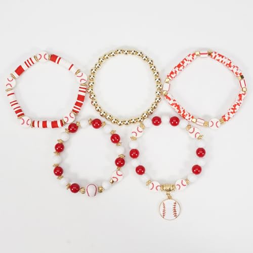 Sport Beaded Bracelets Volleyball Soccer Baseball Basketball Football Game Day Bracelet 5
