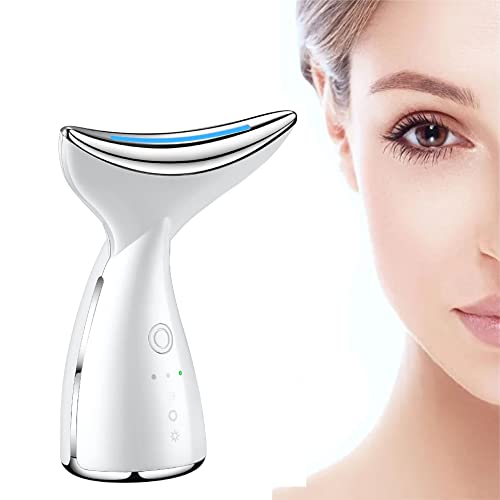 CALA VERDE - Masajeador Cara Cuello Antiarrugas Reductor Papada Mujer con Calor Luz LED limpieza facial, radiofrecuencia facial, cuidado facial mujer, masajeador facial electrico