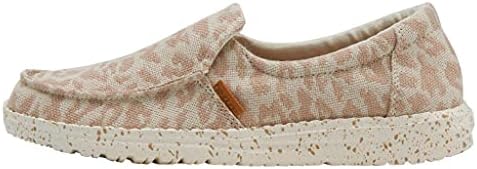 Hey Dude Women's Misty Woven Cheetah Tan Size 6 | Women’s Loafers | Women’s Slip On Shoes | Comfortable & Light-Weight