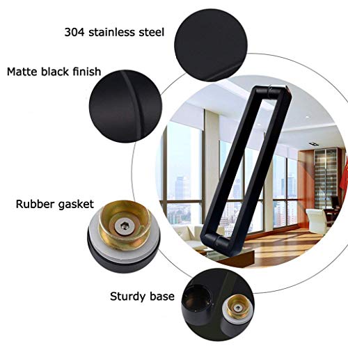 Poignée de douche push-pull noire pour porte en verre de 315 mm - 5