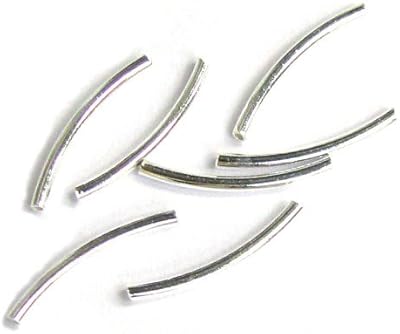 20 pcs .925 Sterling Silver Round Curved Tube Bead f/Handmade Bracelet Necklace 12mm X 1mm / Findings/Bright