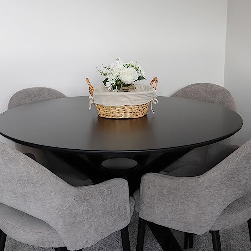 JVL Aufbewahrungskorb aus Akazienholz, rund, mit Futter, Honig-Finish