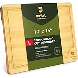 Bamboo Cutting Board for Kitchen (10 x 15 inches) with Handles and Juice Groove - Butcher Block for Chopping Meat and Vegetables
