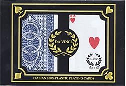 DA VINCI Ruote, Italian 100% Plastic Playing Cards, 2-Deck Poker Size Set, Regular Index, w/2 Cut Cards