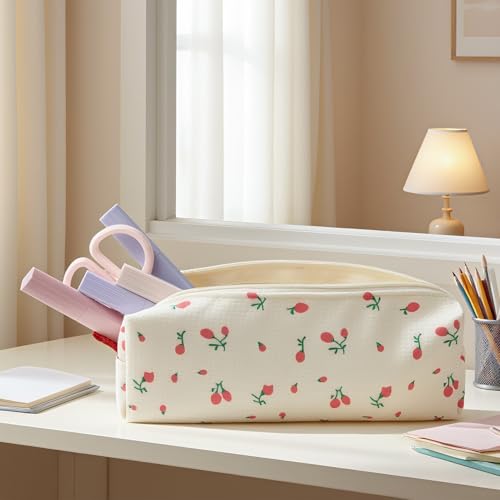 6 Pcs Makeup Bag Preppy Cosmetic Bag Bulk Floral Makeup Pouch Personalize Travel Toiletry Bag Organizer Cute DIY Makeup Brushes Storage Bag for Women4