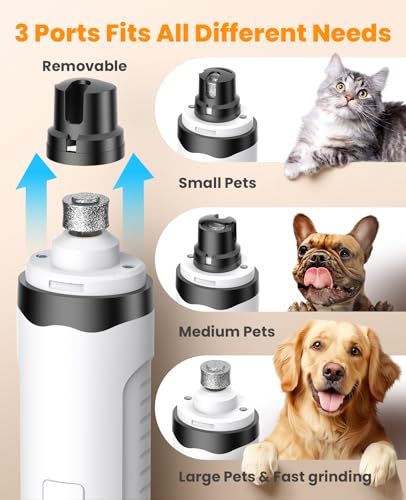 Image of oneisall Dog Nail Grinder and Paw Trimmer Kit 2 in 1 Low Noise Rechargeable Electric Pet Nail Grinder with 2 LED Lights and Cordless Dog Grooming Clippers with Double Blades