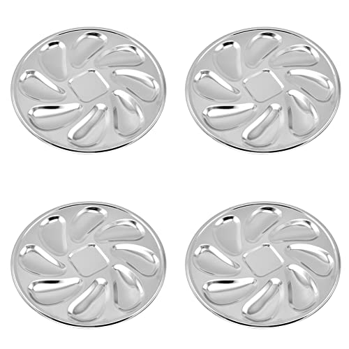 Assiette à huîtres en acier inoxydable x4 à 8 compartiments