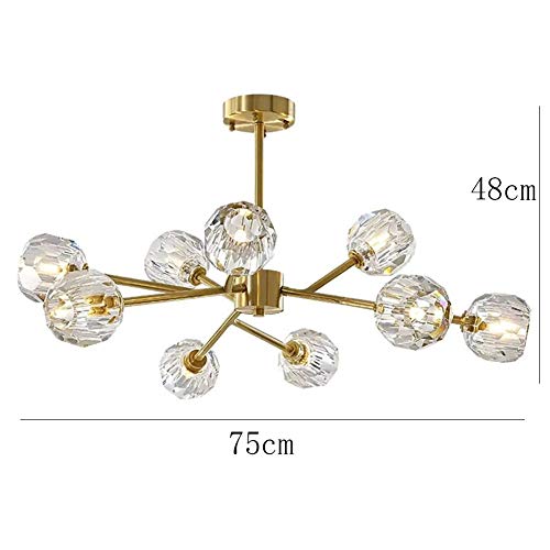 Lampe suspension cristal cuivre à diffusion douce pour chambre - 4